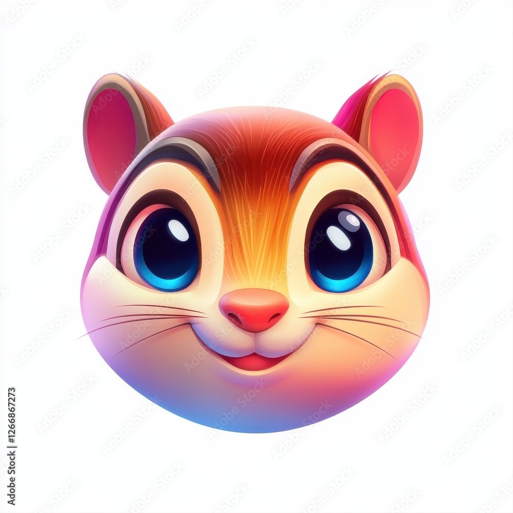 Fototapeta premium Cute animated character with big eyes and cheerful expression on a bright background ideal for children's media and educational content