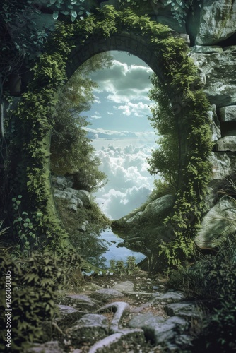 Gate to a hidden path in the mountains. 