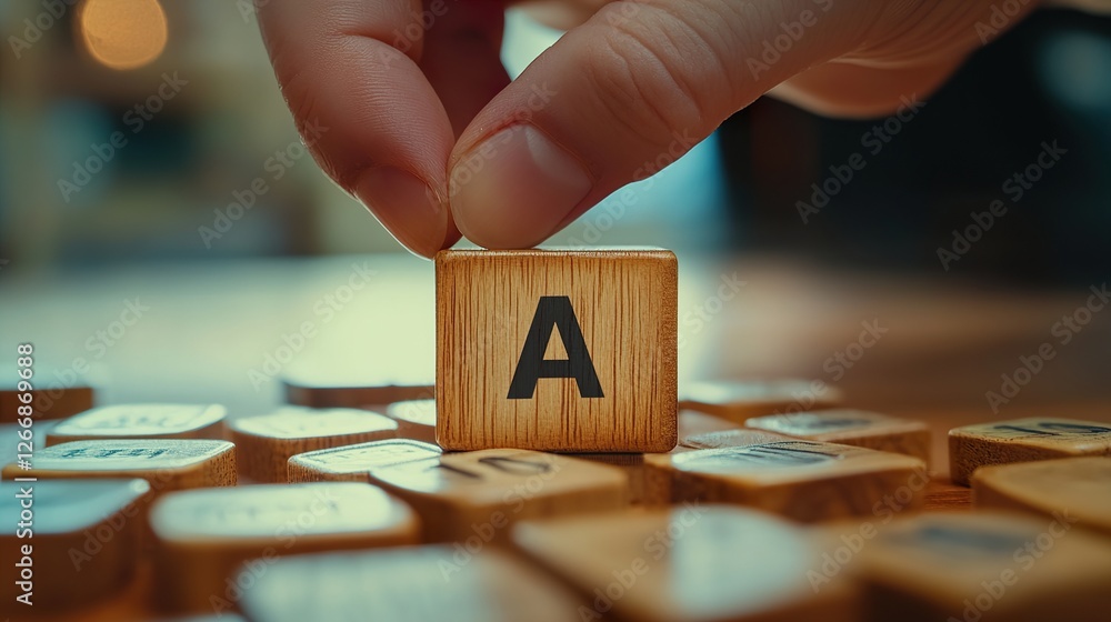 Obraz premium Tax Planning: Cube Icon Hand Placement