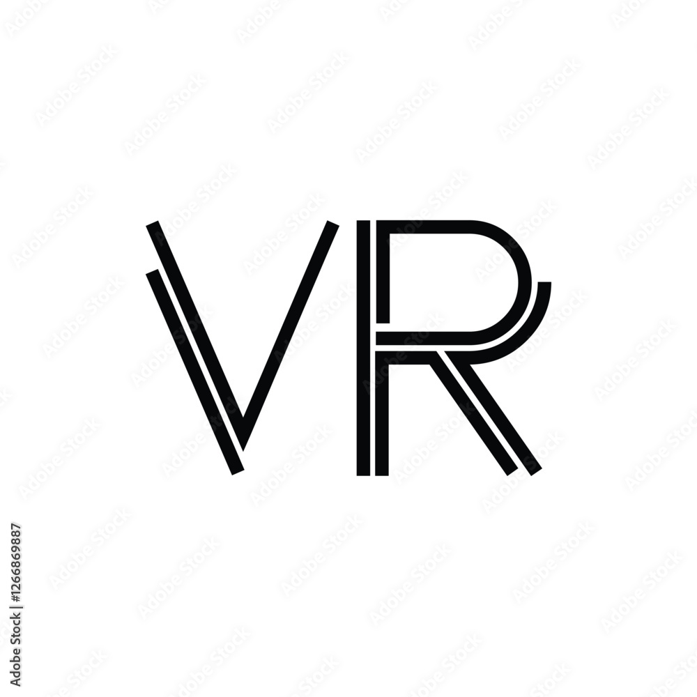 VR monogram logo design letter text name symbol monochrome logotype alphabet character simple logo VR monogram logo design letter text name symbol monochrome logotype alphabet character simple logo