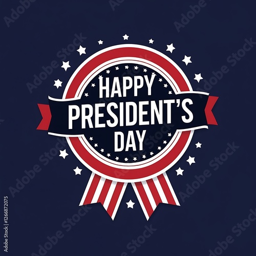 President's Day Pride-Show Your Patriotism with this Star Circle Graphic, Red, White, and Blue Star Decorations, Striped Elements, and 