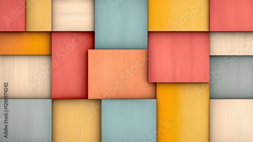 Geometric Wooden Square Pattern Abstract Background