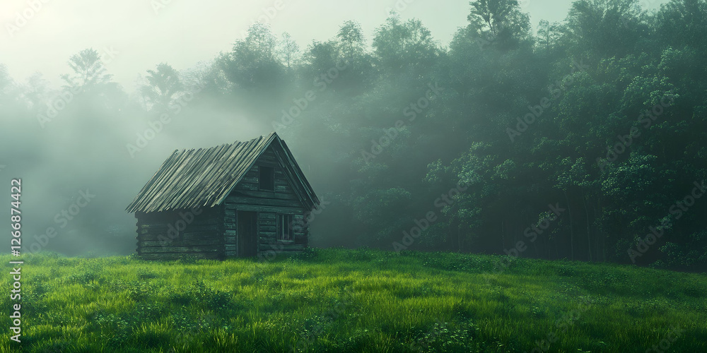 Misty Morning Cabin in the Woods: A Serene Escape Misty Morning Cabin in the Woods: A Serene Escape