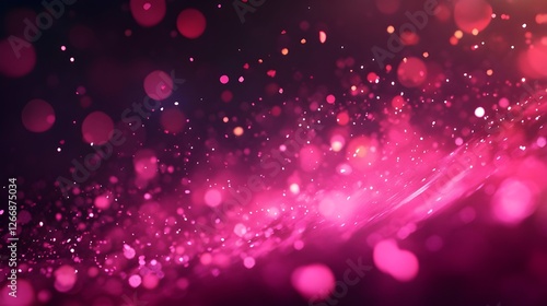 a vibrant, abstract scene with pink and purple bokeh lights and particles, creating a dreamy, ethereal atmosphere.