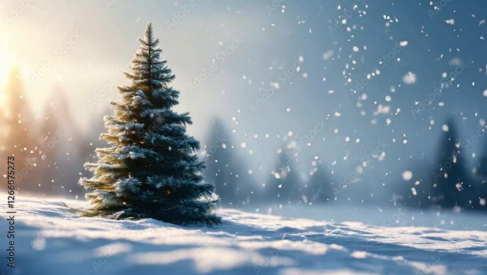Christmas tree with snow Christmas tree with snow