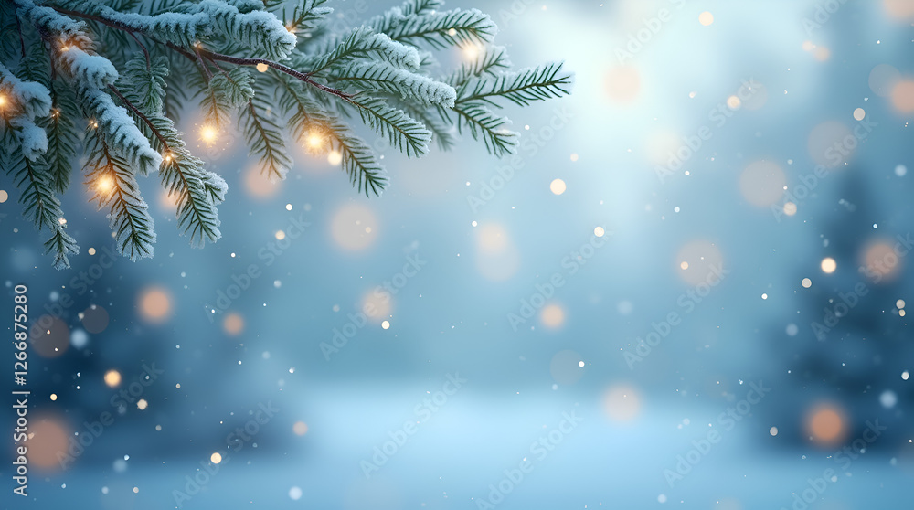 christmas background with christmas tree and snow christmas background with christmas tree and snow
