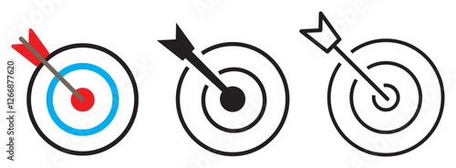 Target marketing sign, symbol, Target arrow icon set.