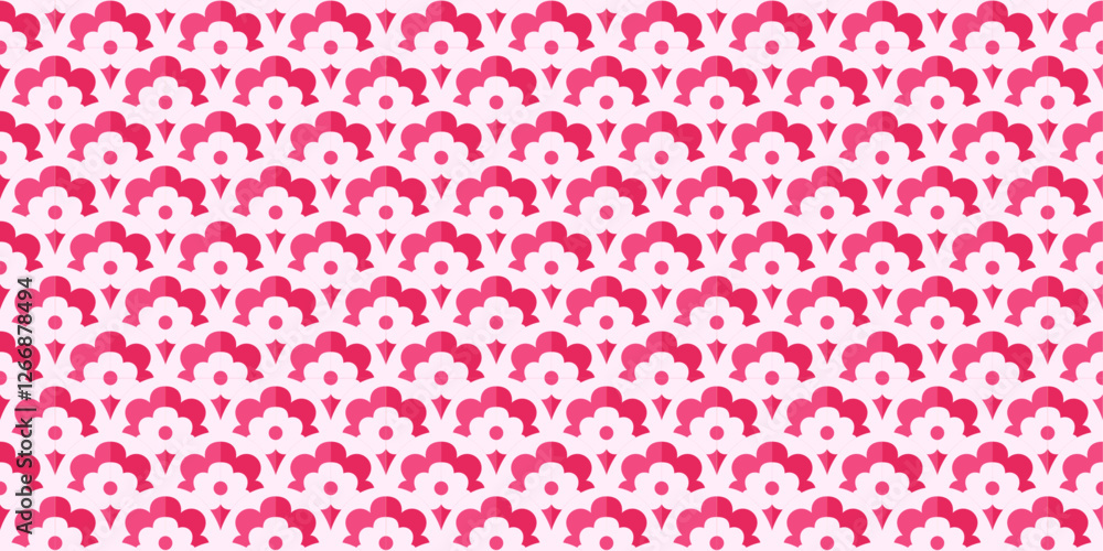 Pink Floral Pattern Design: Geometric Abstract Seamless Texture Pink Floral Pattern Design: Geometric Abstract Seamless Texture