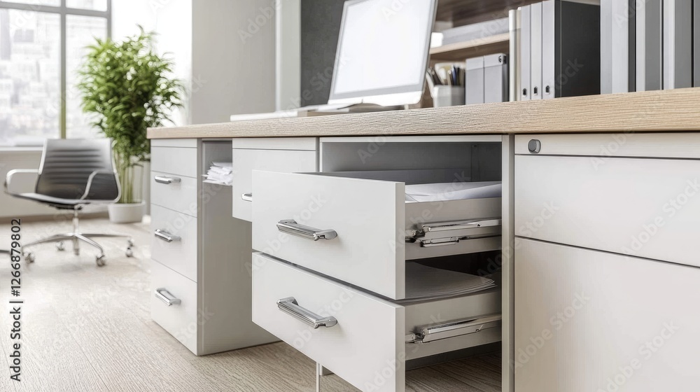 Steel filing cabinet with multiple drawers for organizing documents Steel filing cabinet with multiple drawers for organizing documents