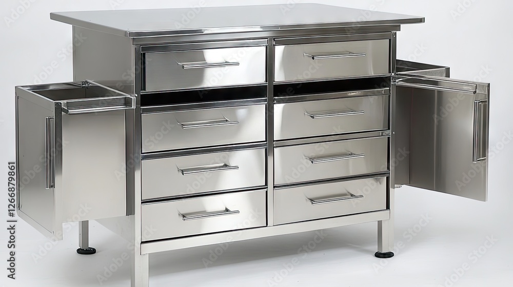 Sturdy steel cabinet with multiple drawers for paper storage Sturdy steel cabinet with multiple drawers for paper storage