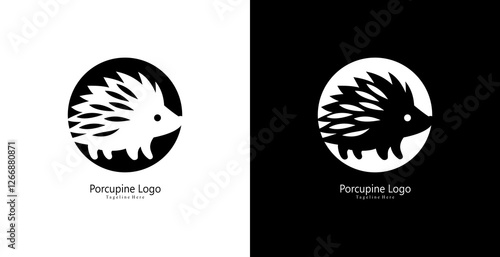 hedgehog shaped logo design combined with a circle