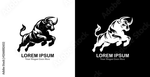 logo design in the form of a jumping bull