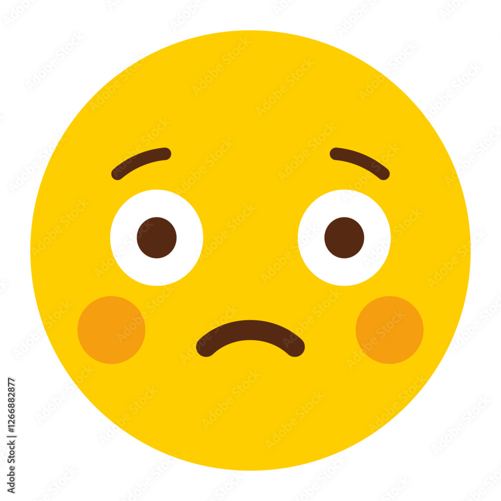 Flushed Face Icon - Minimalist Simple Icon