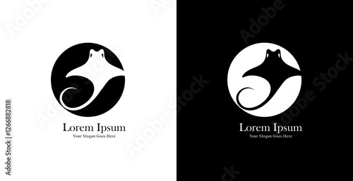 stingray shaped logo design combined with a circle