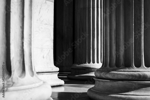 Obraz na płótnie Neoclassical columns in black and white w salonie
