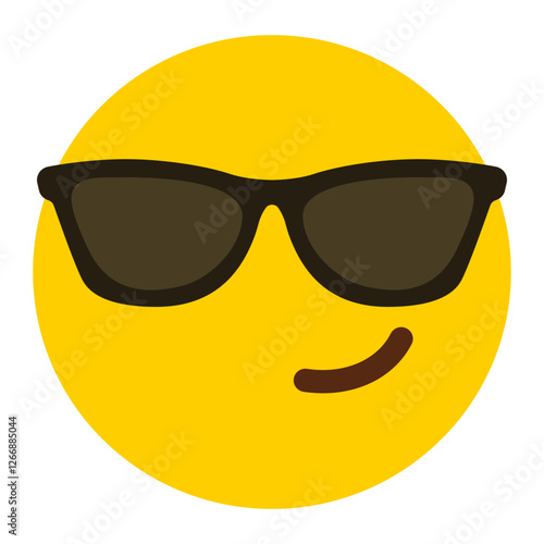 Smiling Face With Sunglasses Icon - Minimalist Simple Icon