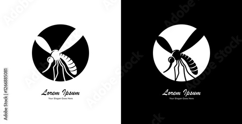 mosquito shaped logo design combined with a circle