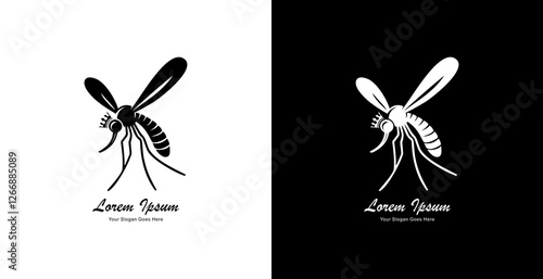 mosquito logo design wearing a crown and modern style