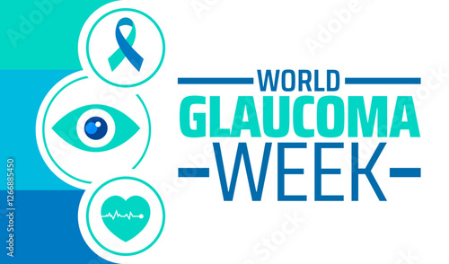 World glaucoma week background banner or poster design template. observed every year in March. Holiday concept. Use to any Template, card, poster, placard, template.