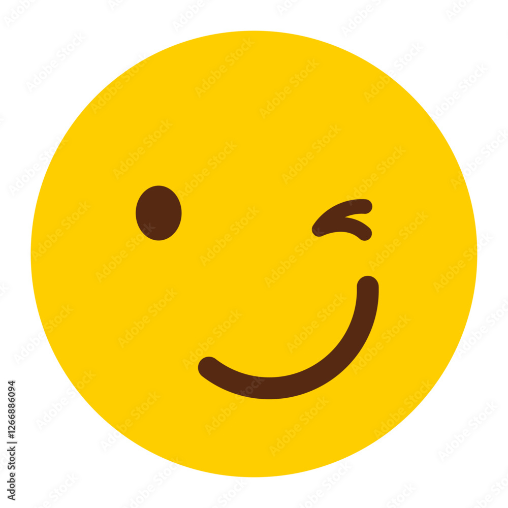 Winking Face Icon - Minimalist Simple Icon Winking Face Icon - Minimalist Simple Icon