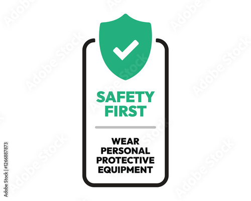 Safety First Wear Personal Protective Equipment PPE High-quality Vector Image