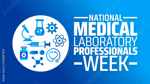 National Medical Laboratory Professionals Week background banner or poster design template. observed every year in March. Holiday concept. Use to any Template, card, poster, placard, template.
