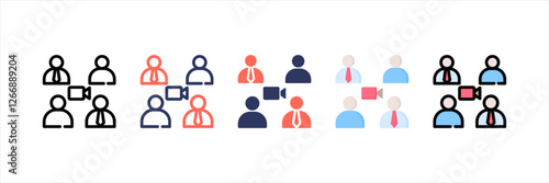 Teleconference Multistyle Icon Set