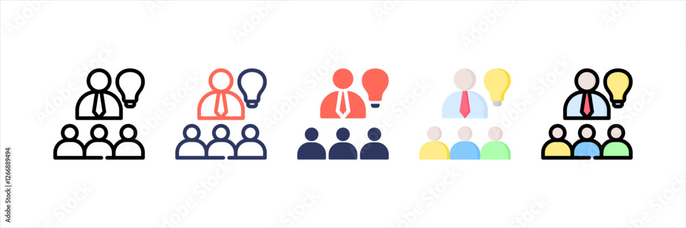 Coaching Multistyle Icon Set Coaching Multistyle Icon Set