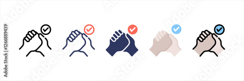 Arm Wrestling Multistyle Icon Set