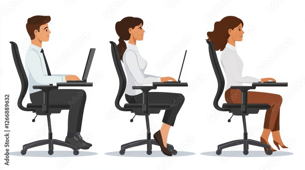 Bad Posture Sitting In Office Chair, Bad Posture Sitting In Office Chair,