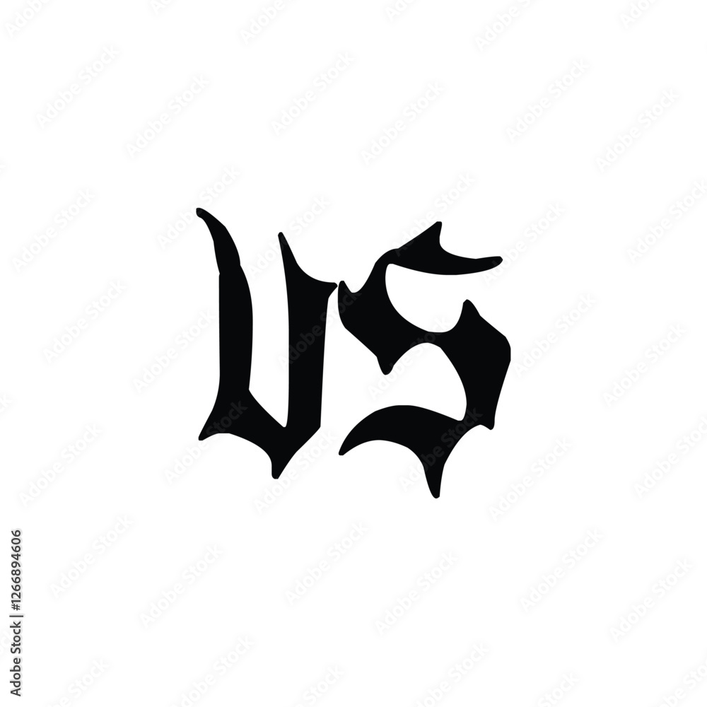 Fototapeta premium VS monogram logo design letter text name symbol monochrome logotype alphabet character simple logo