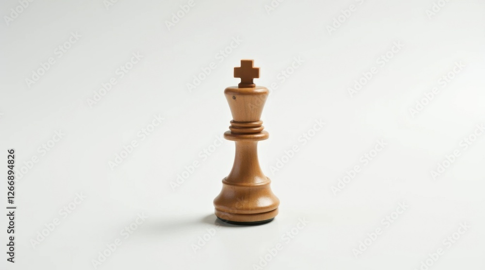 Lone Wooden Chess Knight on White Background Lone Wooden Chess Knight on White Background