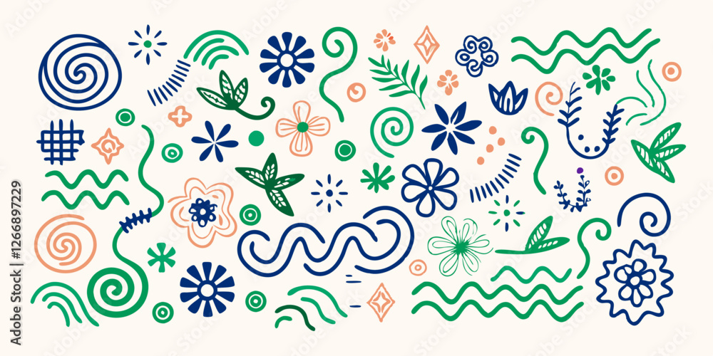 Fototapeta premium Floral Fantasia: A Kaleidoscope of Abstract Elegance