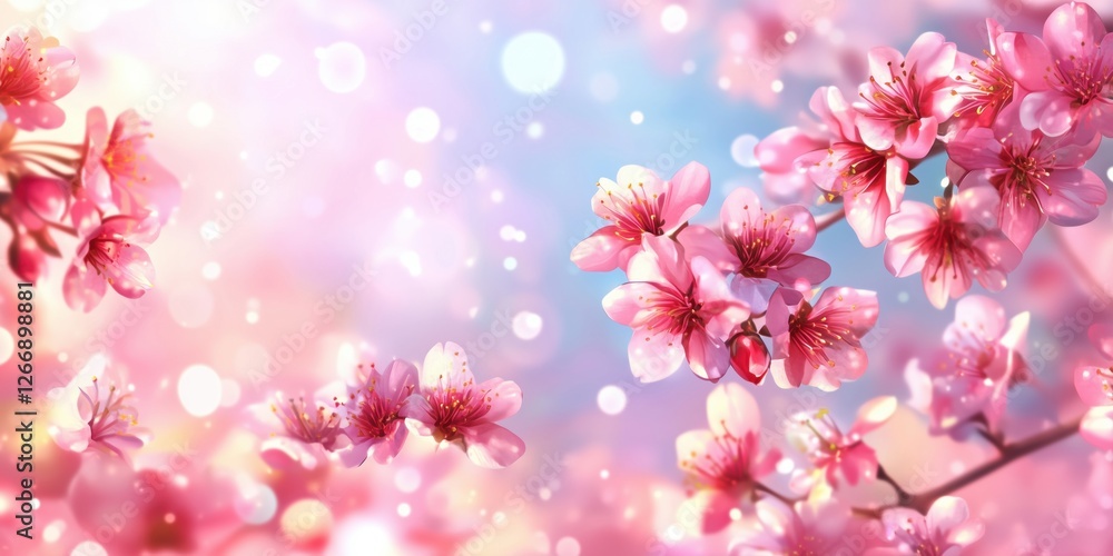 Beautiful cherry blossom flowers with soft bokeh background in pastel colors Beautiful cherry blossom flowers with soft bokeh background in pastel colors