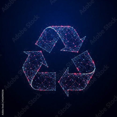 recycle symbol on black background