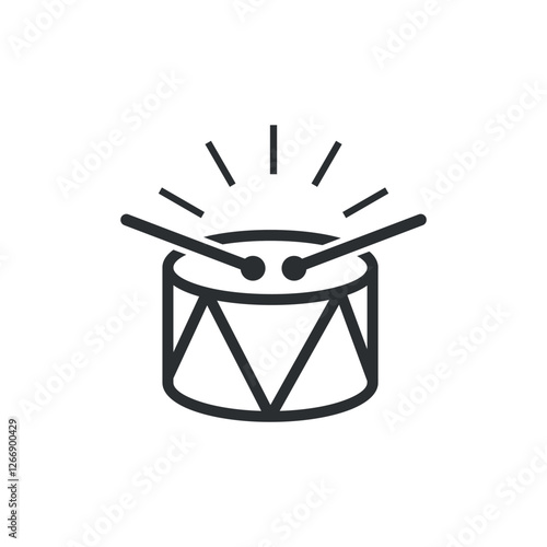 Drum roll. Call. Vector linear icon isolated on white background.