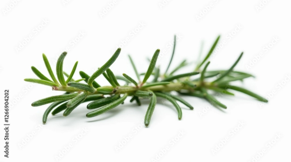 Fototapeta premium Fresh Rosemary Sprig with Deep Green Needles