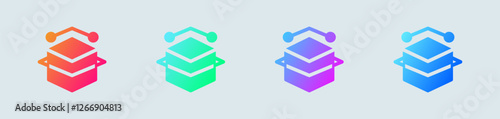 Node solid icon in gradient colors. Technology signs vector illustration.