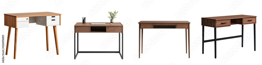 Elegant and modern wooden desk with minimal decor accessories in a cozy and functional home office workspace Clean and organized desk setup with laptop plant Elegant and modern wooden desk with minimal decor accessories in a cozy and functional home office workspace Clean and organized desk setup with laptop plant