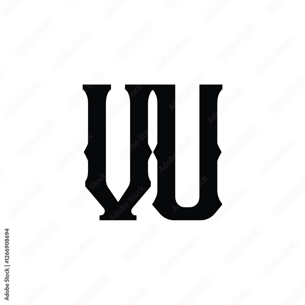 VU monogram logo design letter text name symbol monochrome logotype alphabet character simple logo VU monogram logo design letter text name symbol monochrome logotype alphabet character simple logo