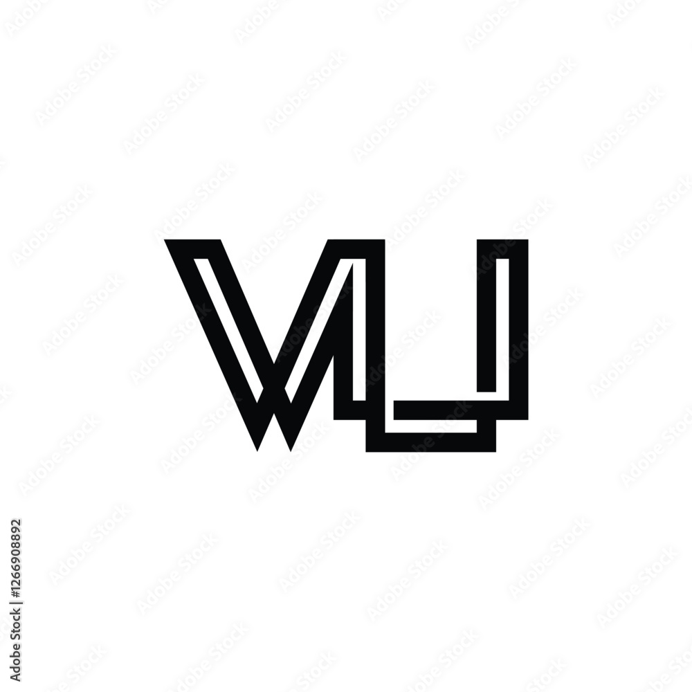 VU monogram logo design letter text name symbol monochrome logotype alphabet character simple logo VU monogram logo design letter text name symbol monochrome logotype alphabet character simple logo