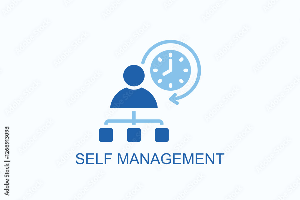 Fototapeta premium Self Management Icon Or Logo Isolated Illustration