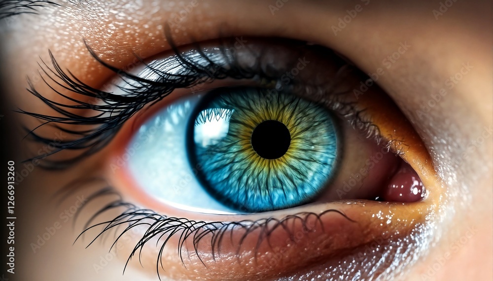 close up of eyes with blue and green irises. close up of eyes with blue and green irises.