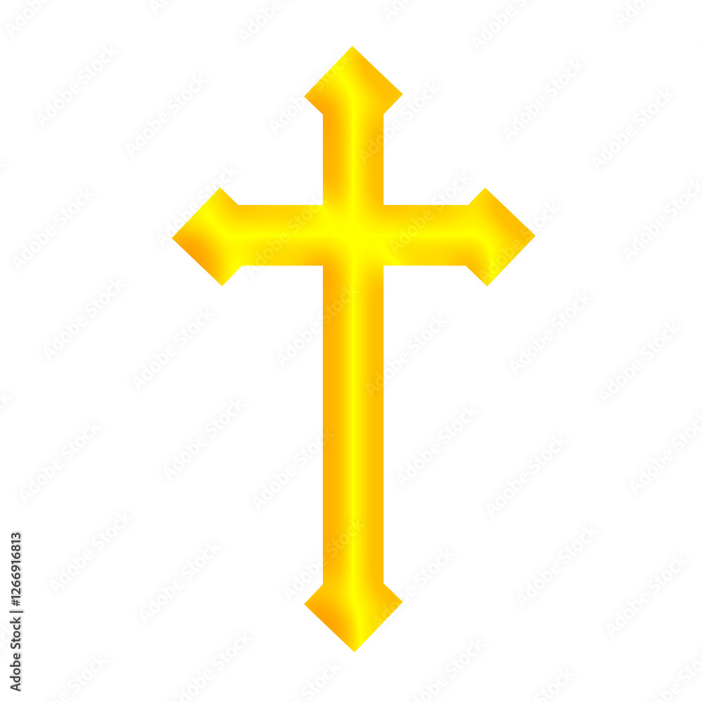 Gold 3D Holy Christian Cross in Different Styles | Christian Cross in Gold Color | Christian Faith, Catholic Religion Symbol Gold 3D Holy Christian Cross in Different Styles | Christian Cross in Gold Color | Christian Faith, Catholic Religion Symbol