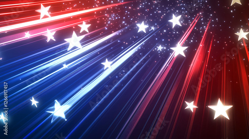 Red, White & Blue Starburst Light Background – Perfect for Celebrations, Patriotic & Festive Designs
