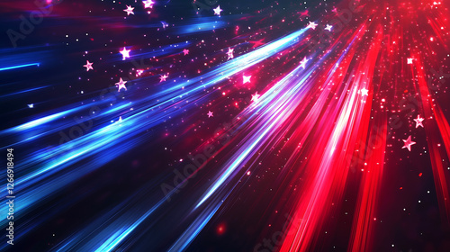 Red, White & Blue Starburst Light Background – Perfect for Celebrations, Patriotic & Festive Designs