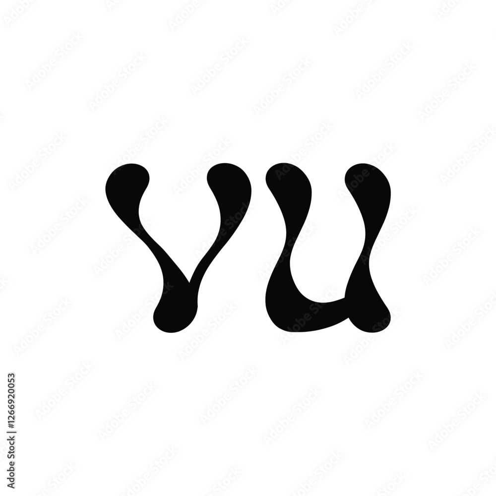 VU monogram logo design letter text name symbol monochrome logotype alphabet character simple logo VU monogram logo design letter text name symbol monochrome logotype alphabet character simple logo