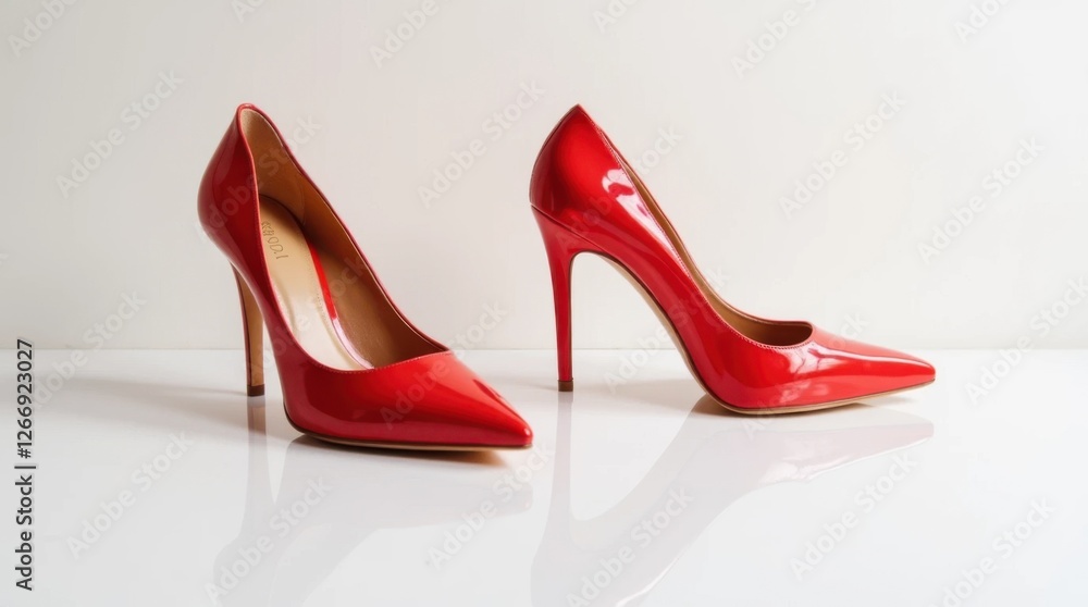 Stylish Red High Heels with Glossy Shine Stylish Red High Heels with Glossy Shine