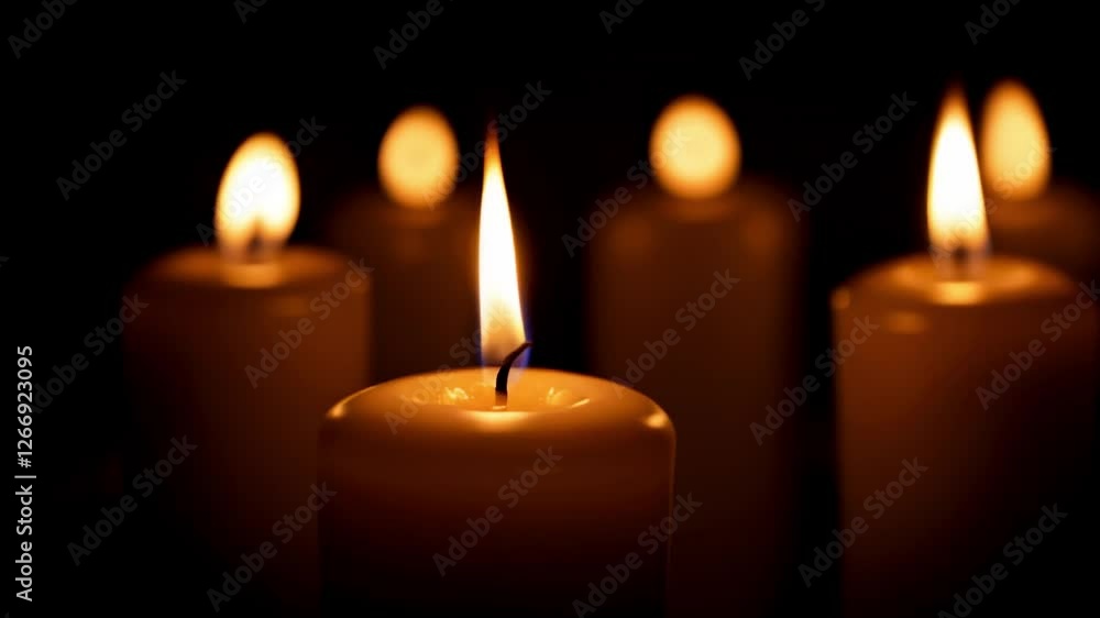Warm glow of candles illuminates a quiet space during a serene evening gathering Warm glow of candles illuminates a quiet space during a serene evening gathering