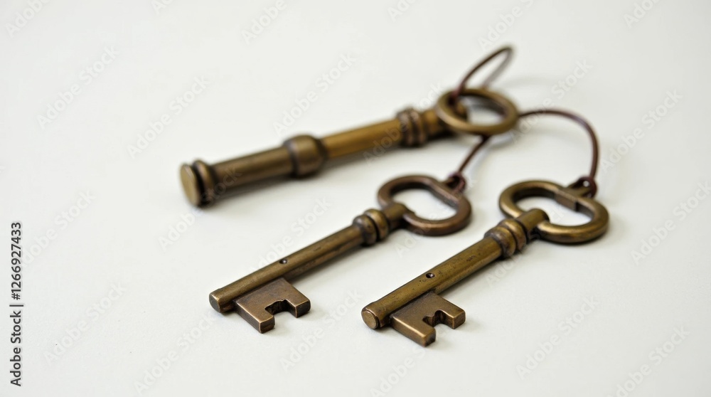 Antique Brass Keys with Unique Shapes Antique Brass Keys with Unique Shapes
